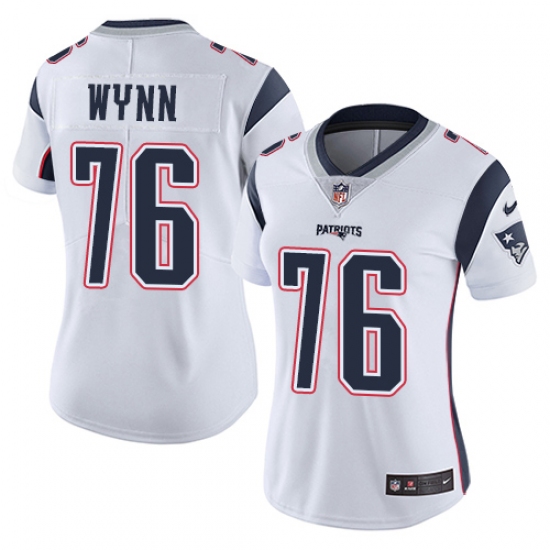 Women's Nike New England Patriots 76 Isaiah Wynn White Vapor Untouchable Limited Player NFL Jersey