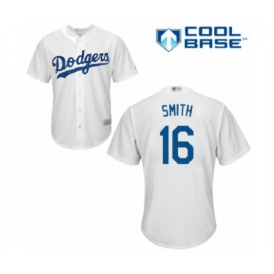 Youth Los Angeles Dodgers 16 Will Smith Authentic White Home Cool Base Baseball Player Jersey