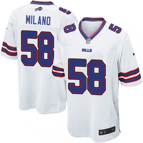 Men's Nike Buffalo Bills 58 Matt Milano Game White NFL Jersey