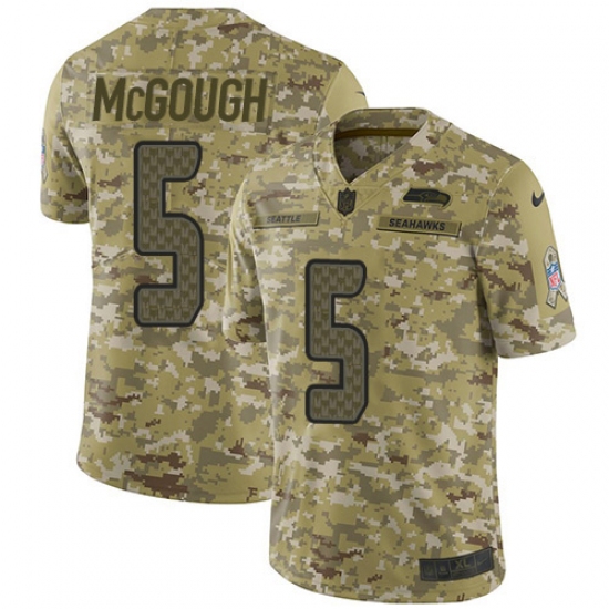Youth Nike Seattle Seahawks 5 Alex McGough Limited Camo 2018 Salute to Service NFL Jersey