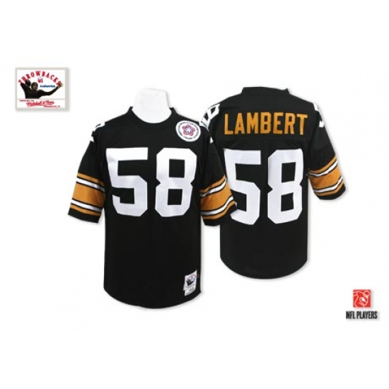 Mitchell And Ness Pittsburgh Steelers 58 Jack Lambert Black Team Color Authentic Throwback NFL Jersey