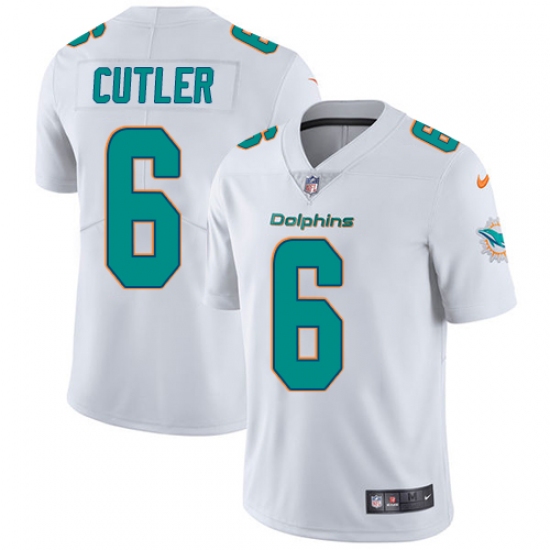 Youth Nike Miami Dolphins 6 Jay Cutler White Vapor Untouchable Limited Player NFL Jersey