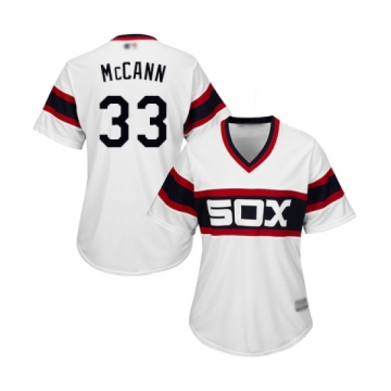 Women's Chicago White Sox 33 James McCann Replica White 2013 Alternate Home Cool Base Baseball Jersey