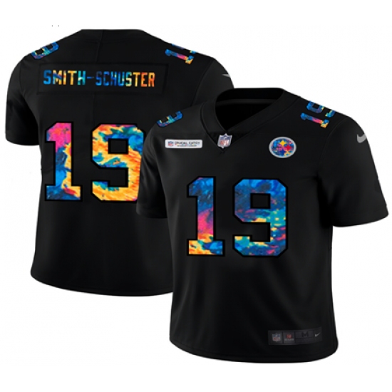 Men's Pittsburgh Steelers 19 JuJu Smith-SchusterRainbow Version Nike Limited Jersey