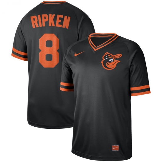 Men's Nike Baltimore Orioles 8 Cal Ripken Cooperstown Collection Legend V-Neck Jersey Black