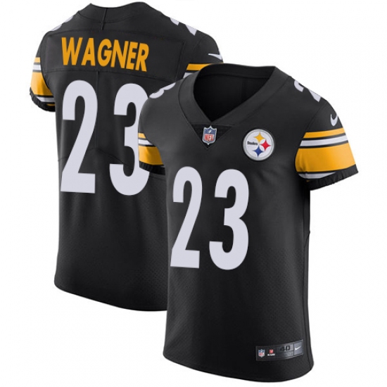 Men's Nike Pittsburgh Steelers 23 Mike Wagner Black Team Color Vapor Untouchable Elite Player NFL Jersey