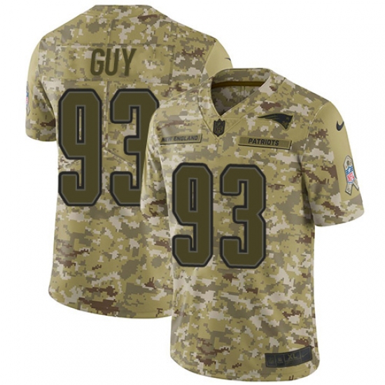 Men's Nike New England Patriots 93 Lawrence Guy Limited Camo 2018 Salute to Service NFL Jersey