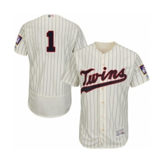 Men's Minnesota Twins 1 Nick Gordon Authentic Cream Alternate Flex Base Authentic Collection Baseball Player Jersey