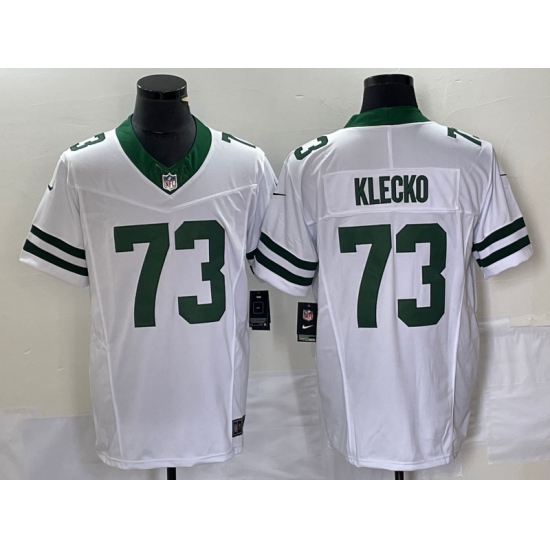 Men's Nike New York Jets 73 Joe Klecko White 2023 F.U.S.E. Vapor Limited Throwback Stitched Football Jersey