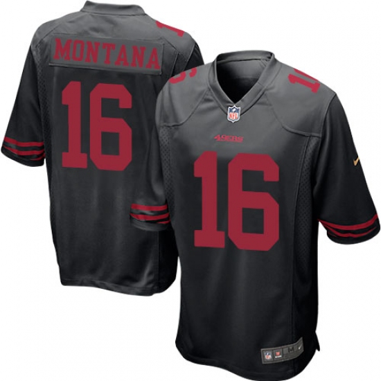 Men's Nike San Francisco 49ers 16 Joe Montana Game Black NFL Jersey