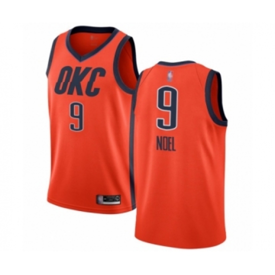 Women's Oklahoma City Thunder 9 Nerlens Noel Orange Swingman Jersey - Earned Edition