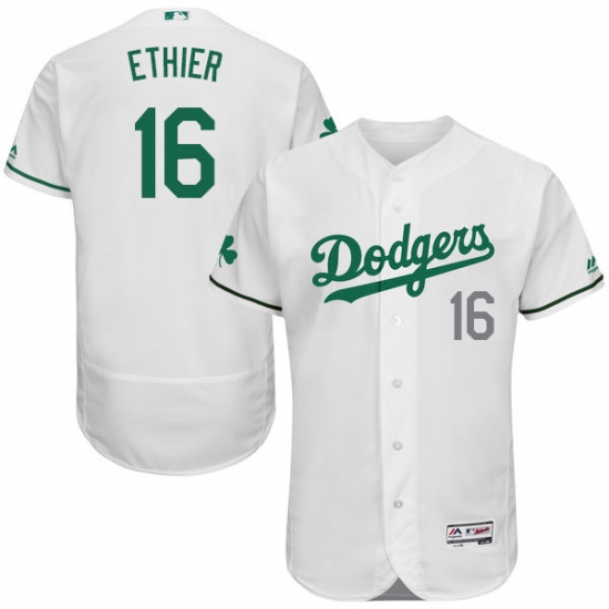 Men's Majestic Los Angeles Dodgers 16 Andre Ethier White Celtic Flexbase Authentic Collection MLB Jersey