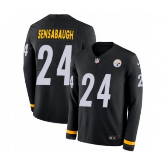 Men's Nike Pittsburgh Steelers 24 Coty Sensabaugh Limited Black Therma Long Sleeve NFL Jersey