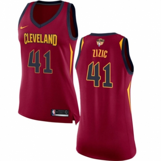 Women's Nike Cleveland Cavaliers 41 Ante Zizic Authentic Maroon 2018 NBA Finals Bound NBA Jersey - Icon Edition