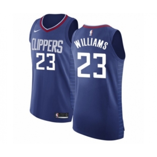 Women's Los Angeles Clippers 23 Lou Williams Authentic Blue Basketball Jersey - Icon Edition