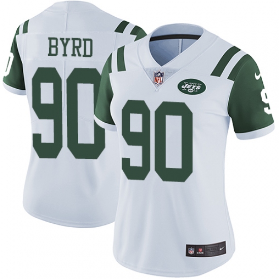 Women's Nike New York Jets 90 Dennis Byrd White Vapor Untouchable Limited Player NFL Jersey