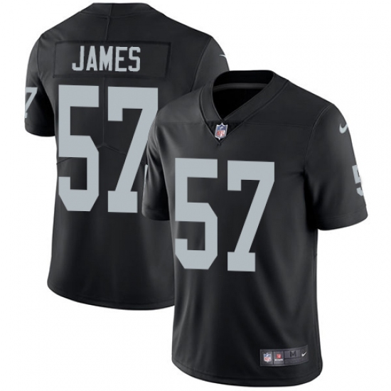 Youth Nike Oakland Raiders 57 Cory James Elite Black Team Color NFL Jersey