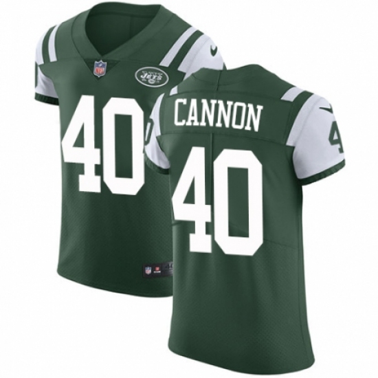 Men's Nike New York Jets 40 Trenton Cannon Green Team Color Vapor Untouchable Elite Player NFL Jersey