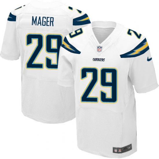 Men's Nike Los Angeles Chargers 29 Craig Mager Elite White NFL Jersey