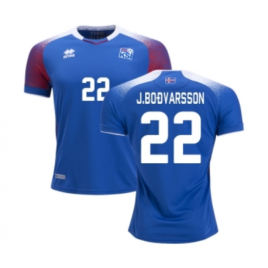 Iceland 22 J.BODVARSSON Home Soccer Country Jersey
