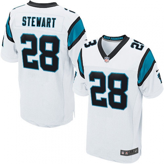 Men's Nike Carolina Panthers 28 Jonathan Stewart Elite White NFL Jersey
