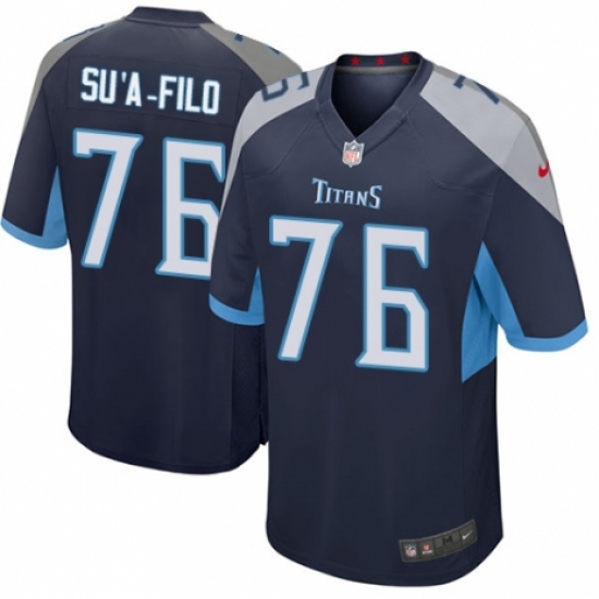 Men's Nike Tennessee Titans 76 Xavier Su'a-Filo Game Navy Blue Team Color NFL Jersey