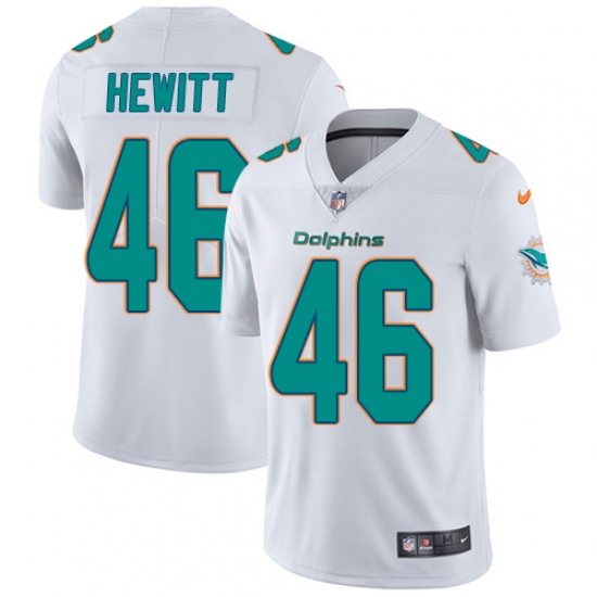 Men's Nike Miami Dolphins 46 Neville Hewitt White Vapor Untouchable Limited Player NFL Jersey