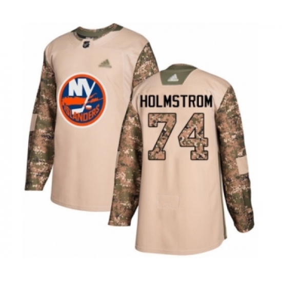 Youth New York Islanders 74 Simon Holmstrom Authentic Camo Veterans Day Practice Hockey Jersey