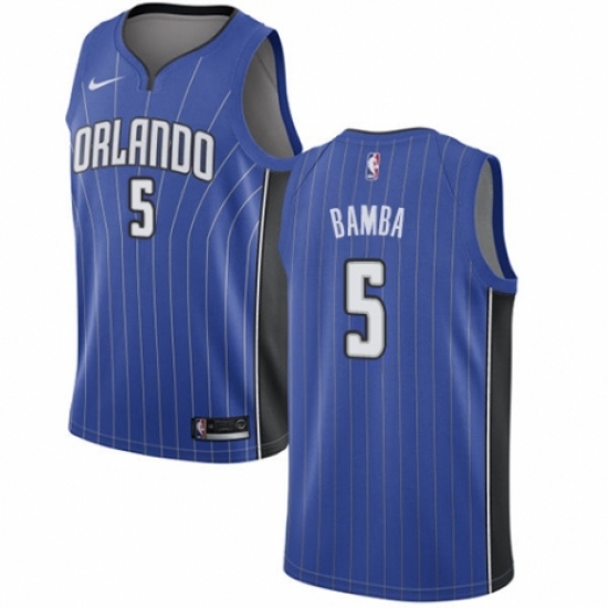 Men's Nike Orlando Magic 5 Mohamed Bamba Swingman Royal Blue NBA Jersey - Icon Edition
