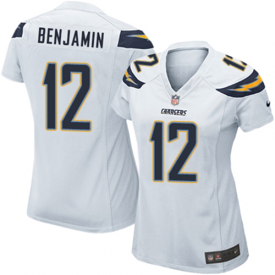 Women's Nike Los Angeles Chargers 12 Travis Benjamin Game White NFL Jersey