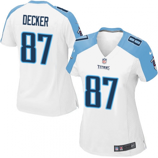 Women's Nike Tennessee Titans 87 Eric Decker Game White NFL Jersey