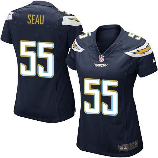 Women's Nike Los Angeles Chargers 55 Junior Seau Game Navy Blue Team Color NFL Jersey