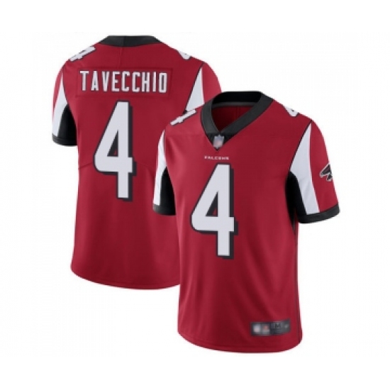 Men's Atlanta Falcons 4 Giorgio Tavecchio Red Team Color Vapor Untouchable Limited Player Football Jersey