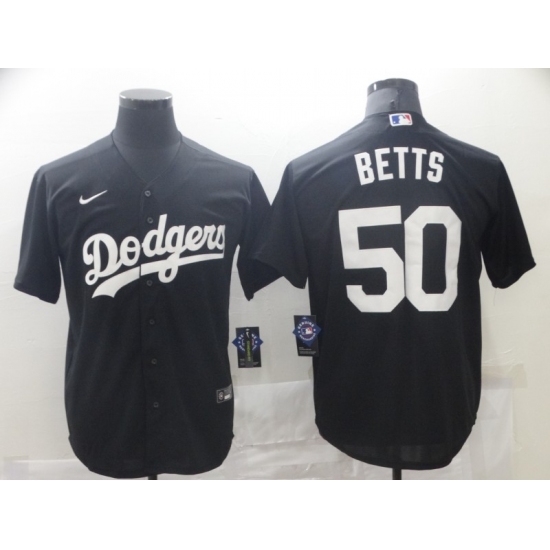 Men's Nike Los Angeles Dodgers 50 Mookie Betts Black Authentic Jersey