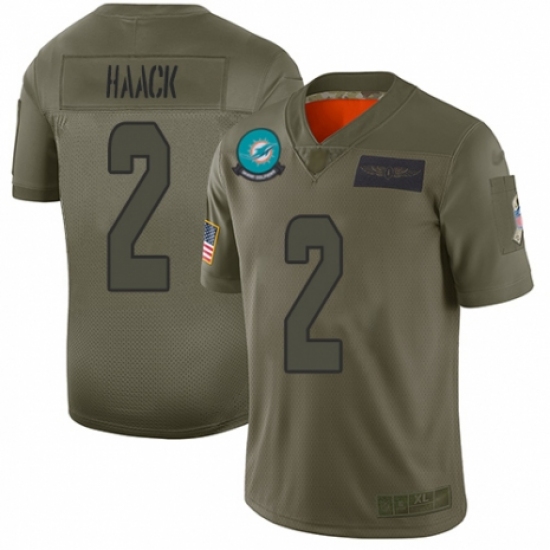 Women's Miami Dolphins 2 Matt Haack Limited Camo 2019 Salute to Service Football Jersey