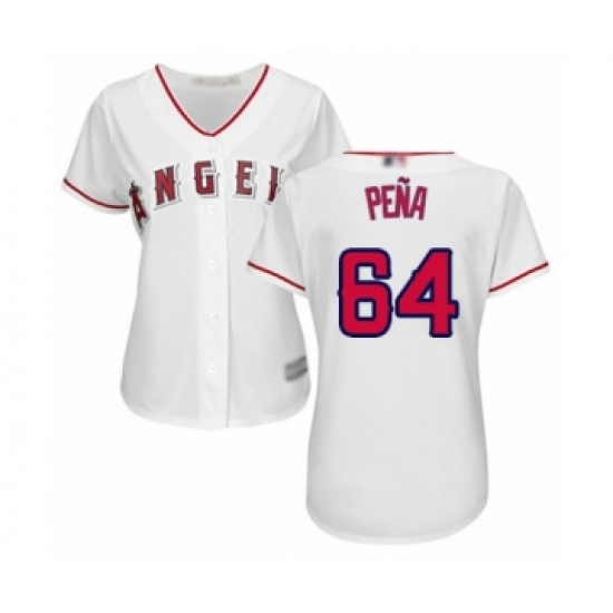 Women's Los Angeles Angels of Anaheim 64 Felix Pena Authentic White Home Cool Base Baseball Player Jersey