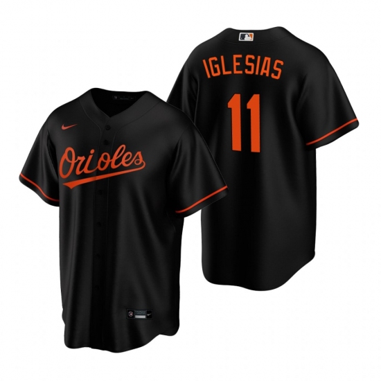 Men's Nike Baltimore Orioles 11 Jose Iglesias Black Alternate Stitched Baseball Jersey