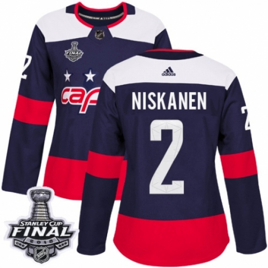 Women's Adidas Washington Capitals 2 Matt Niskanen Authentic Navy Blue 2018 Stadium Series 2018 Stanley Cup Final NHL Jersey