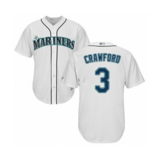 Youth Seattle Mariners 3 J.P. Crawford Authentic White Home Cool Base Baseball Player Jersey