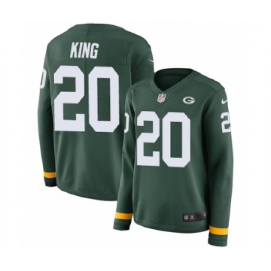Women's Nike Green Bay Packers 20 Kevin King Limited Green Therma Long Sleeve NFL Jersey