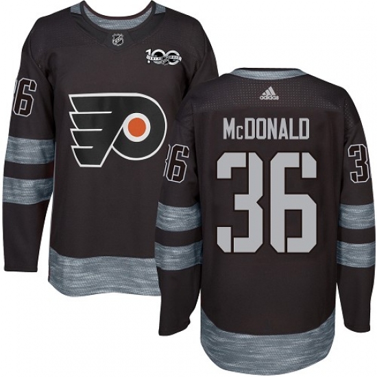 Men's Adidas Philadelphia Flyers 36 Colin McDonald Premier Black 1917-2017 100th Anniversary NHL Jersey