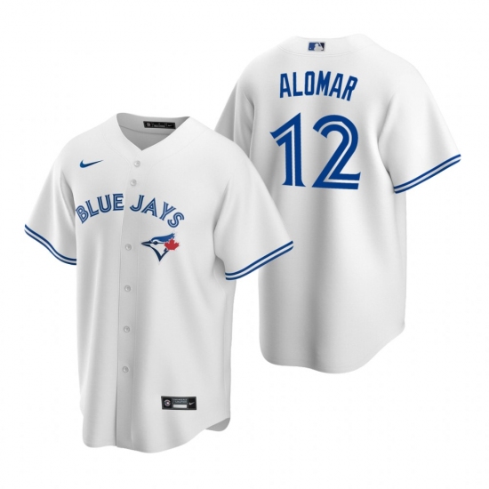 Men's Nike Toronto Blue Jays 12 Roberto Alomar White Home Stitched Baseball Jersey