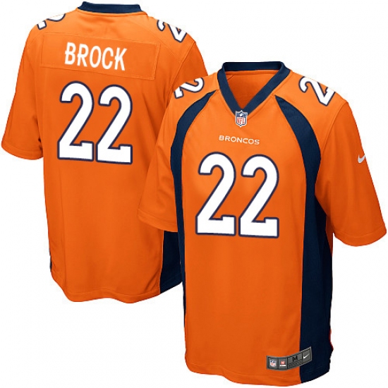 Men's Nike Denver Broncos 22 Tramaine Brock Game Orange Team Color NFL Jersey