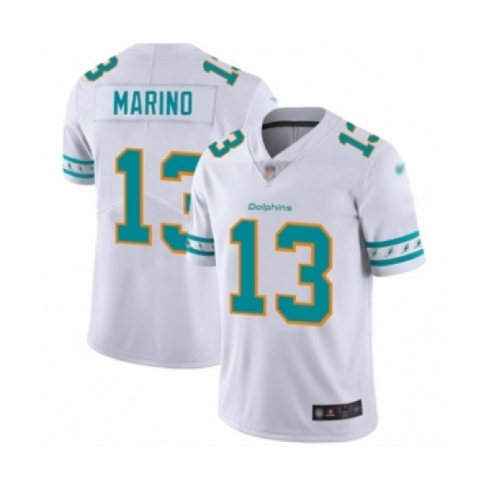 Men's Miami Dolphins 13 Dan Marino White Team Logo Fashion Limited Football Jersey