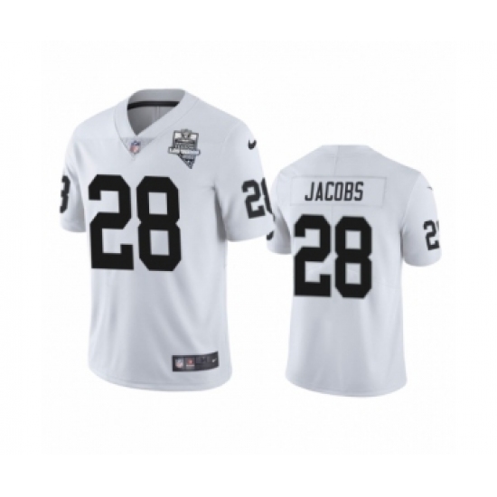 Men's Oakland Raiders 28 Josh Jacobs White 2020 Inaugural Season Vapor Limited Jersey