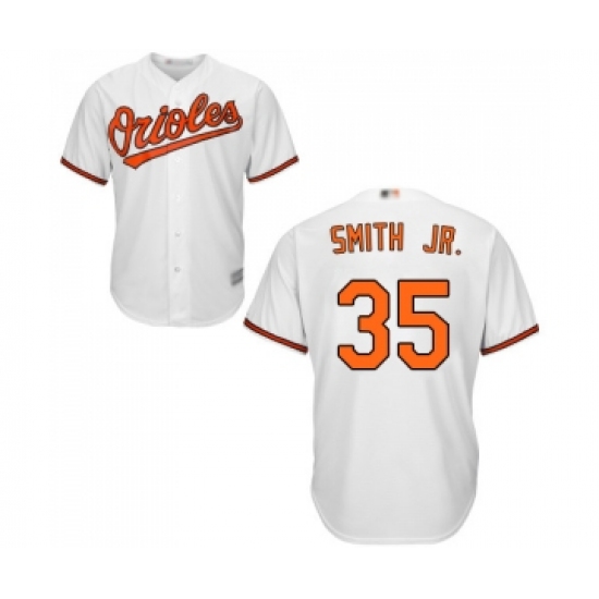 Youth Baltimore Orioles 35 Dwight Smith Jr. Replica White Home Cool Base Baseball Jersey