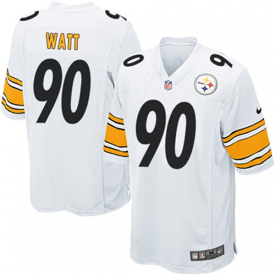 Men's Nike Pittsburgh Steelers 90 T. J. Watt Game White NFL Jersey