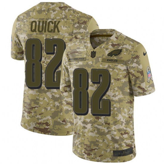 Men's Nike Philadelphia Eagles 82 Mike Quick Limited Camo 2018 Salute to Service NFL Jersey