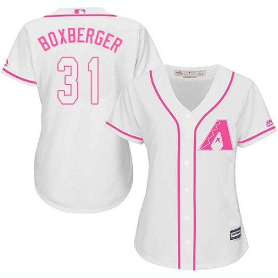Women's Majestic Arizona Diamondbacks 31 Brad Boxberger Replica White Fashion MLB Jersey