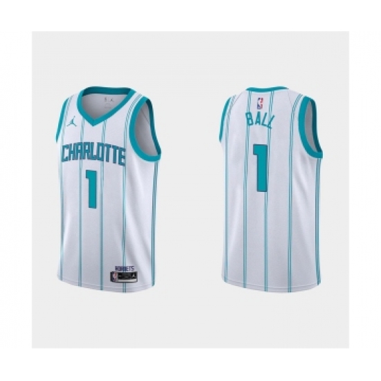 Men's Charlotte Hornets 1 LaMelo Ball 2022-23 White Association Edition Stitched Basketball Jersey